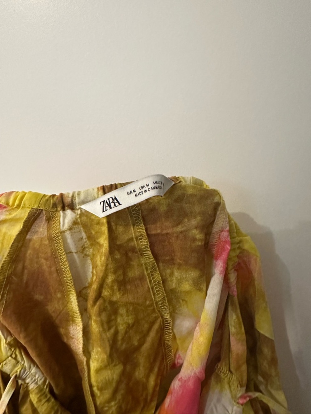 Halter Tie-Dye Mini Dress in Yellow and Pink - Picture 6 of 6